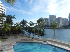 Stunning pool and view at The Courvoisier Courts on Brickell Key